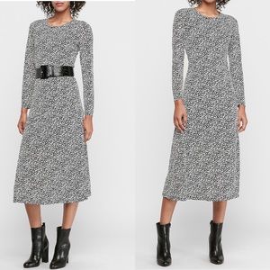 Dot Print Knit Midi Dress Sz M